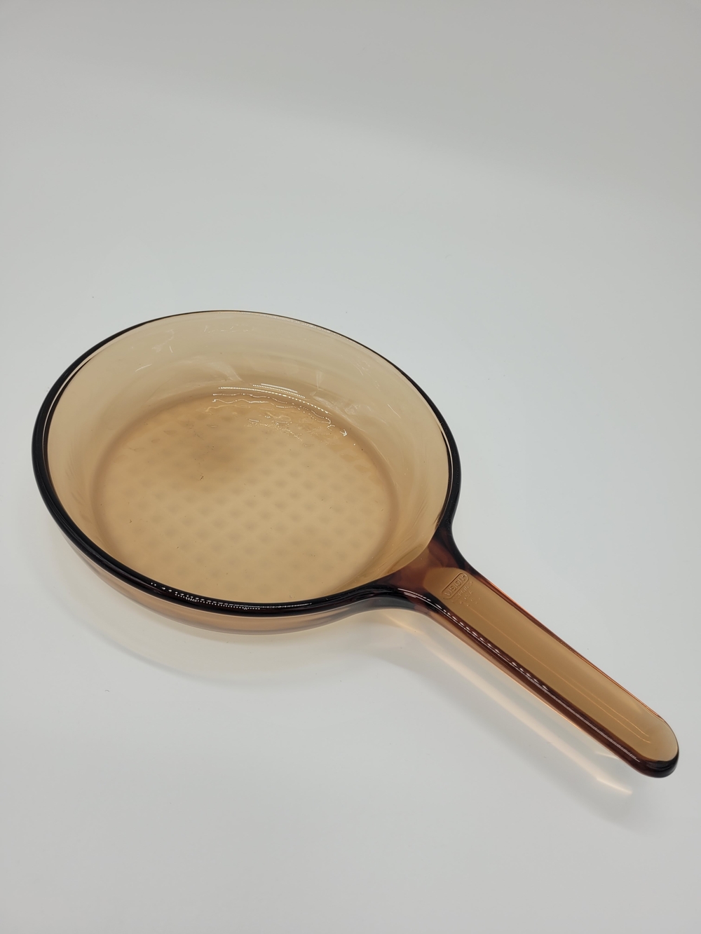 Corning Vision Amber Glass Skillet Pan Handle Vintage USA Made 7"